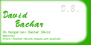 david bachar business card